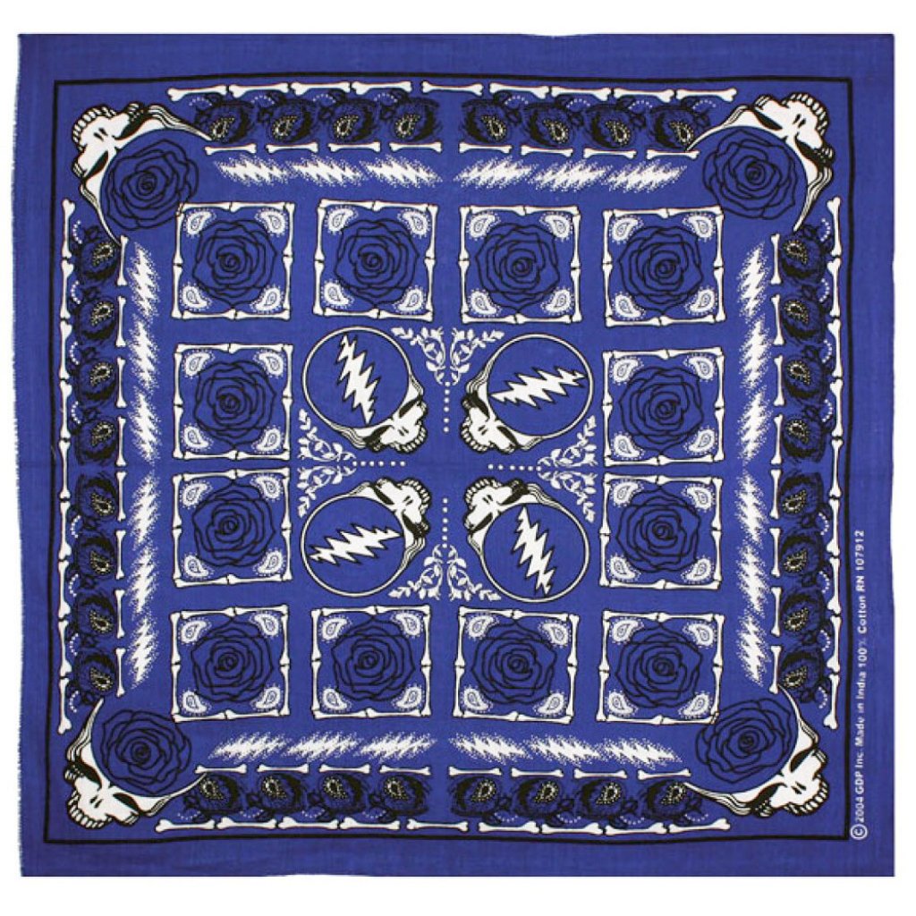 Grateful Dead Syf  Roses Bandana  Officially Licensed  22 X 22  Brand New